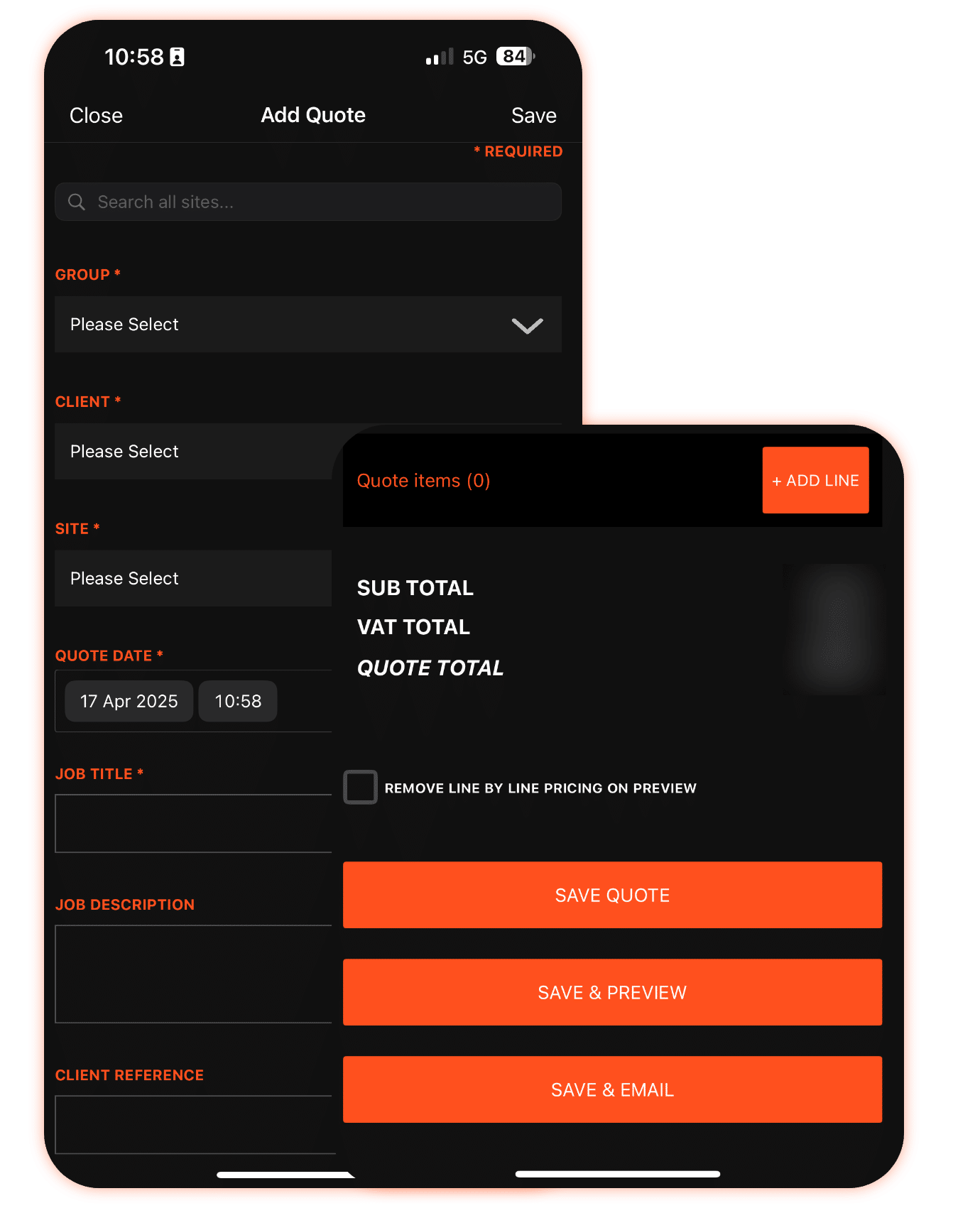Mobile Quoting
