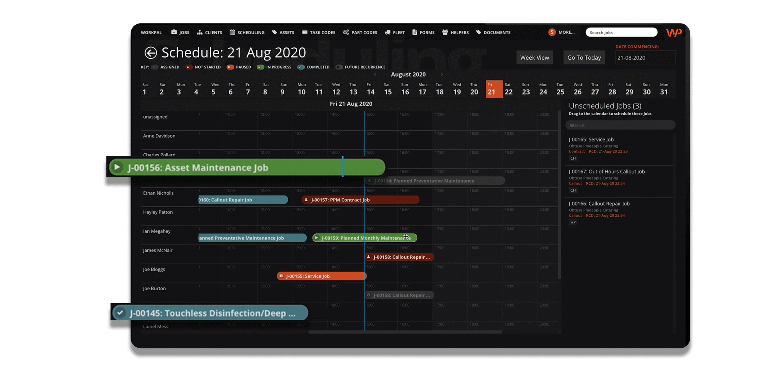 Scheduling job management