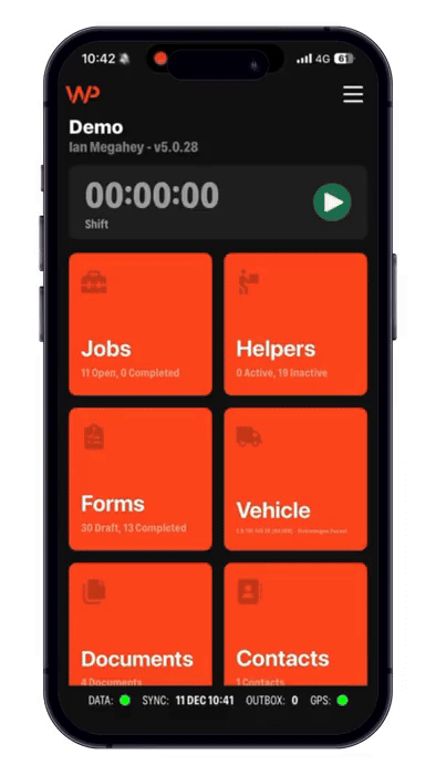 WorkPal Cleaning Job Management on mobile device