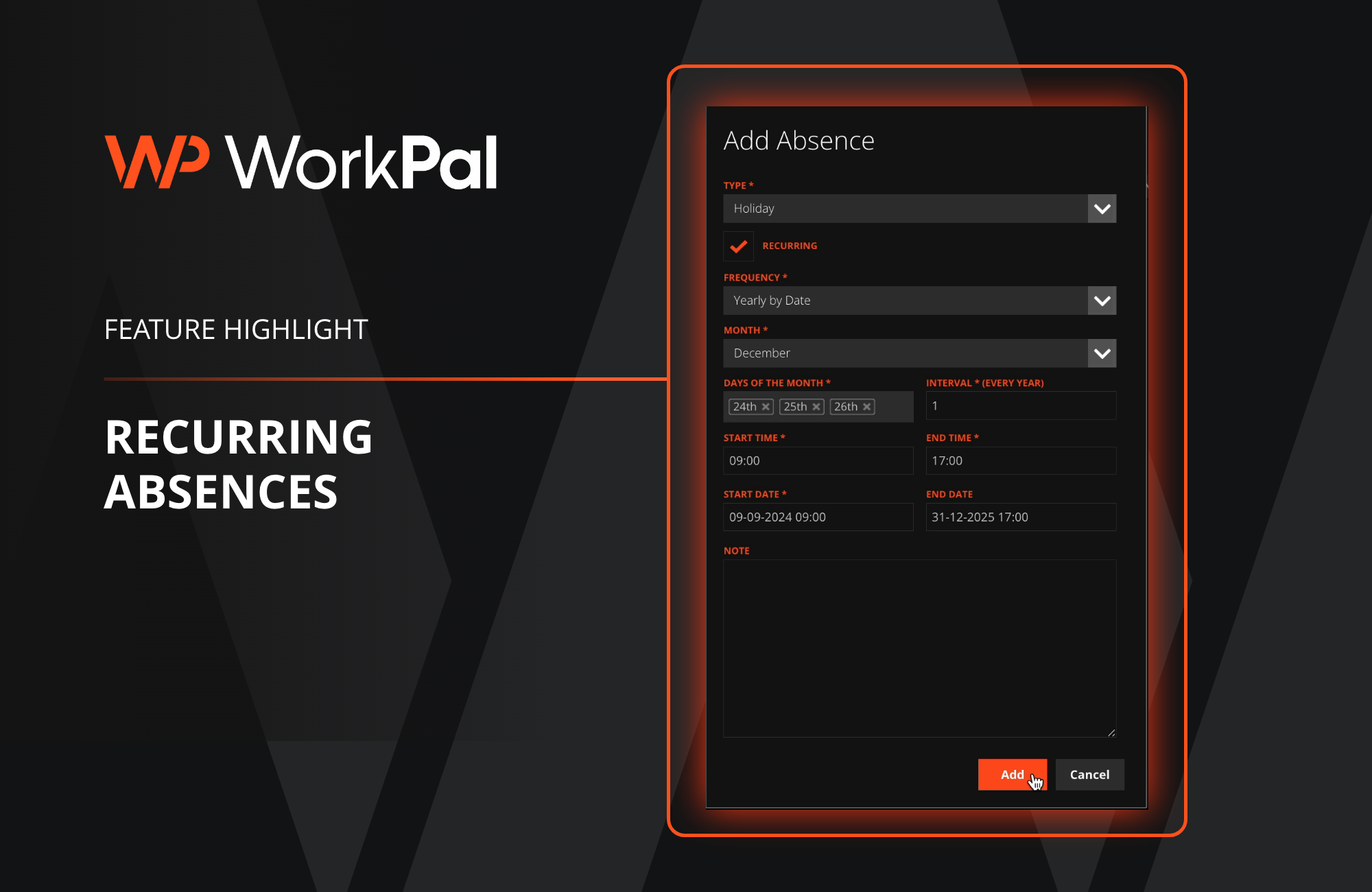 Feature highlight Recurring absences – 1000x650